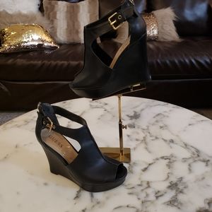 Guess platform wedge sandal leather size 8.5